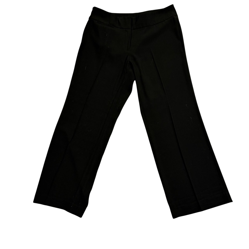 Eileen Fisher Black Straight Leg Trousers Recycled Polyester Dress Pants Size 12